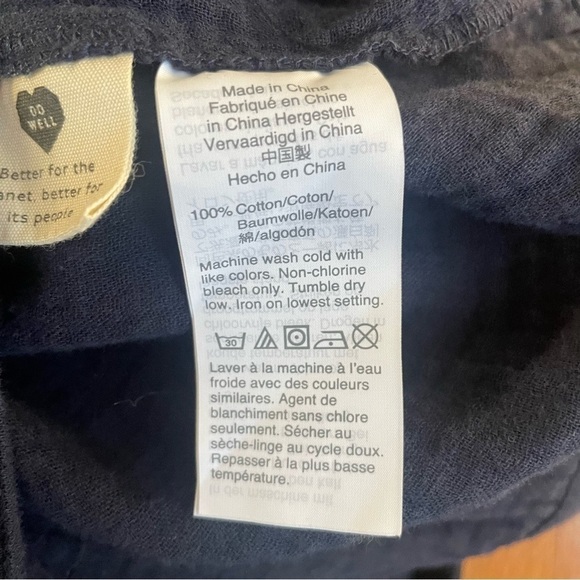 Madewell Gauze overalls Navy tie shoulder straps. Size 00. - Picture 3 of 7